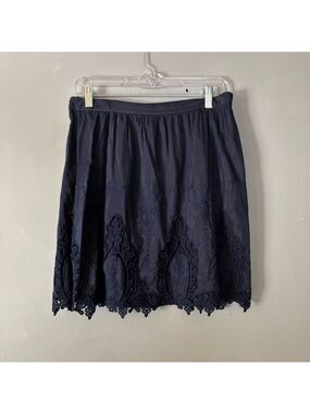 NAF NAF Paris Navy Lace Mini Skirt Lined Women’s Size M / 38